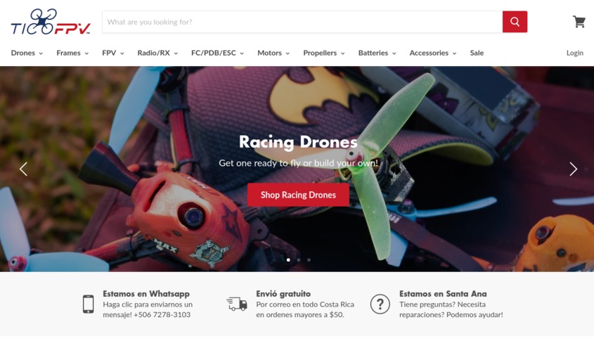 TicoFPV web site screenshot